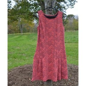 Pink short dress with floral pattern size small